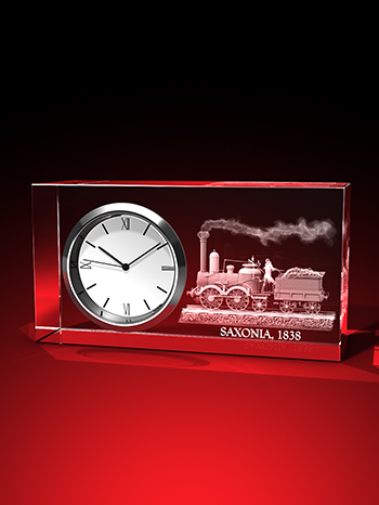 Saxonia - Uhr, Glas eckig (95 x 50 x 35) – GLASFOTO.COM